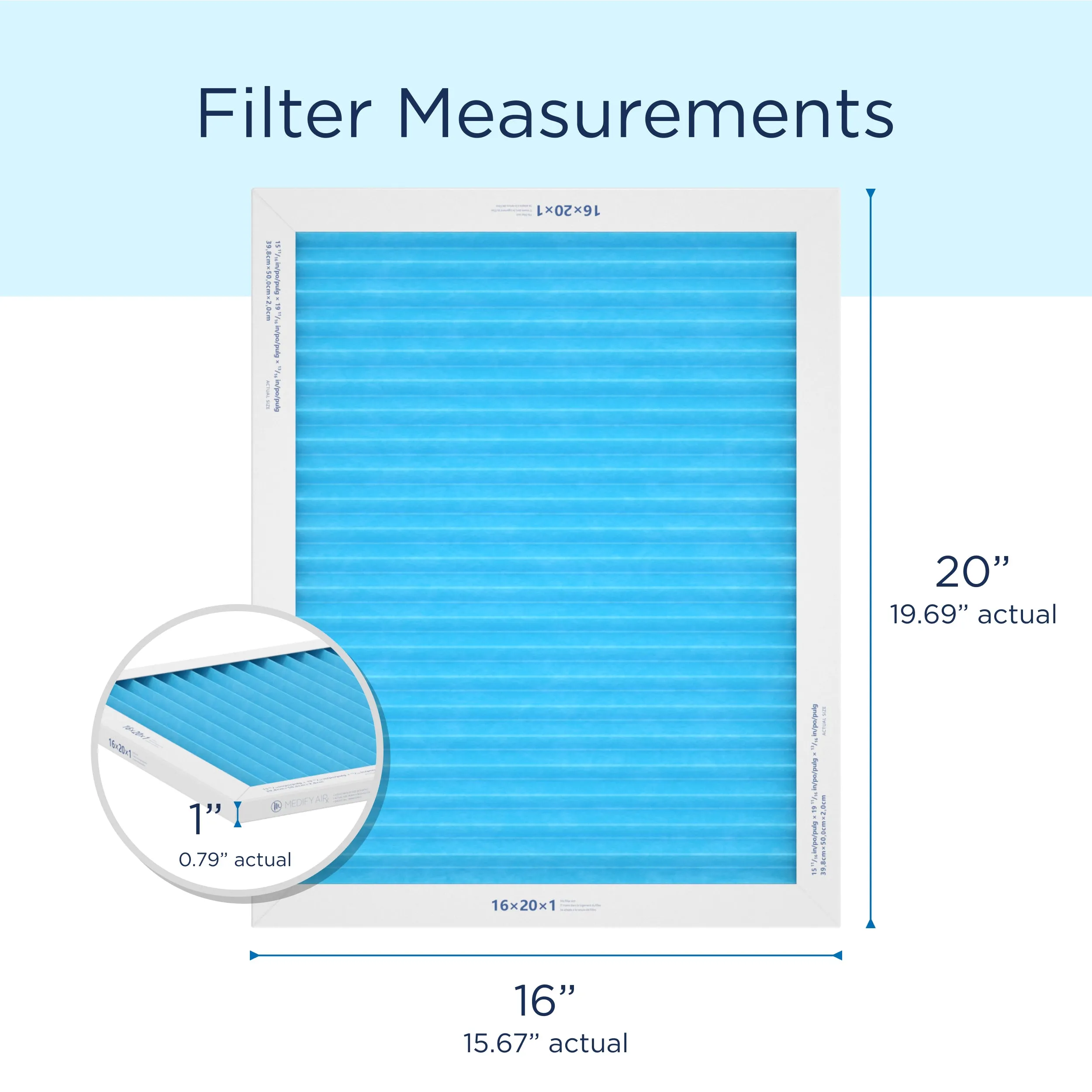 MERV 16" x 20" x 1" HVAC Filter