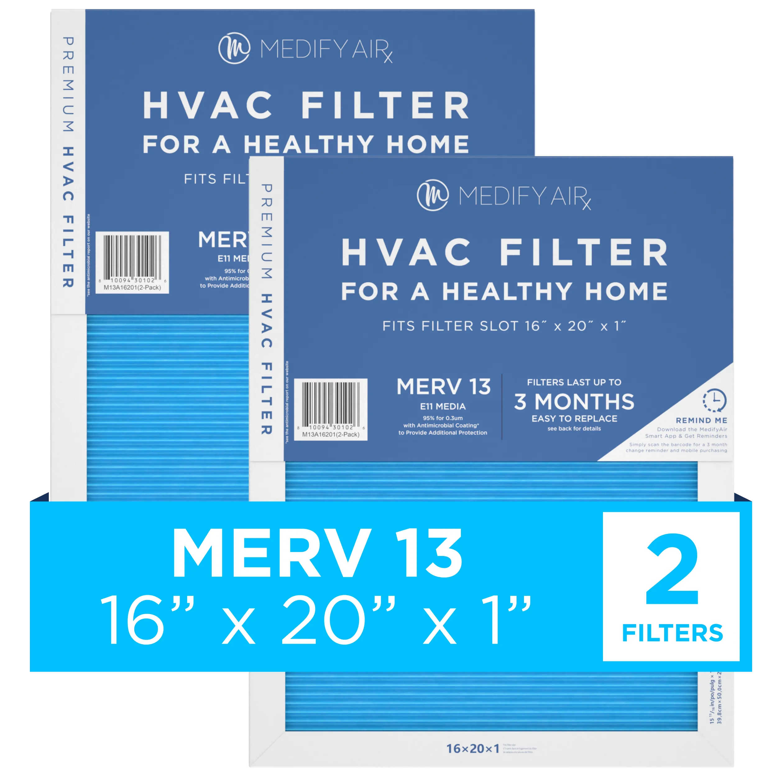 MERV 16" x 20" x 1" HVAC Filter