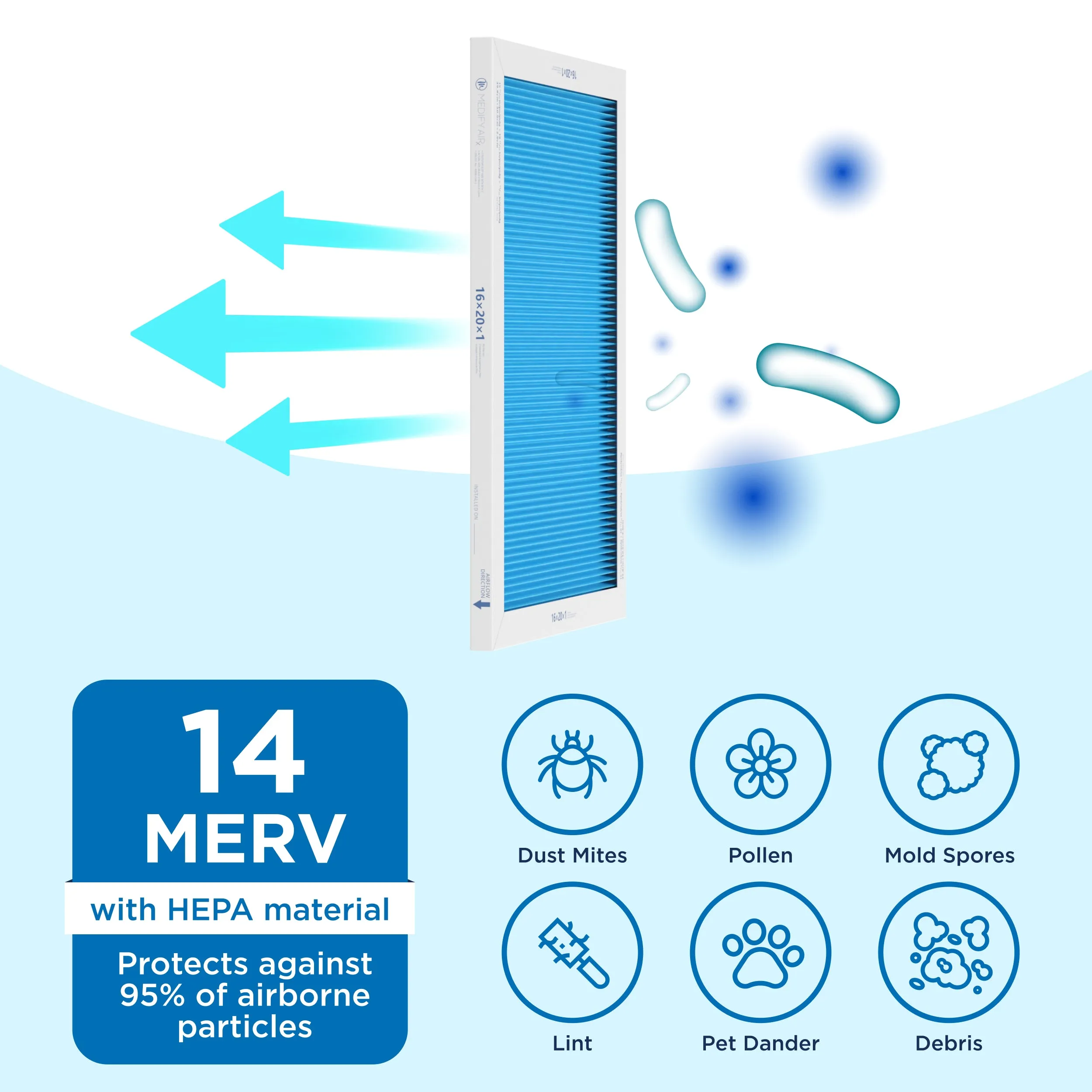 MERV 16" x 20" x 1" HVAC Filter