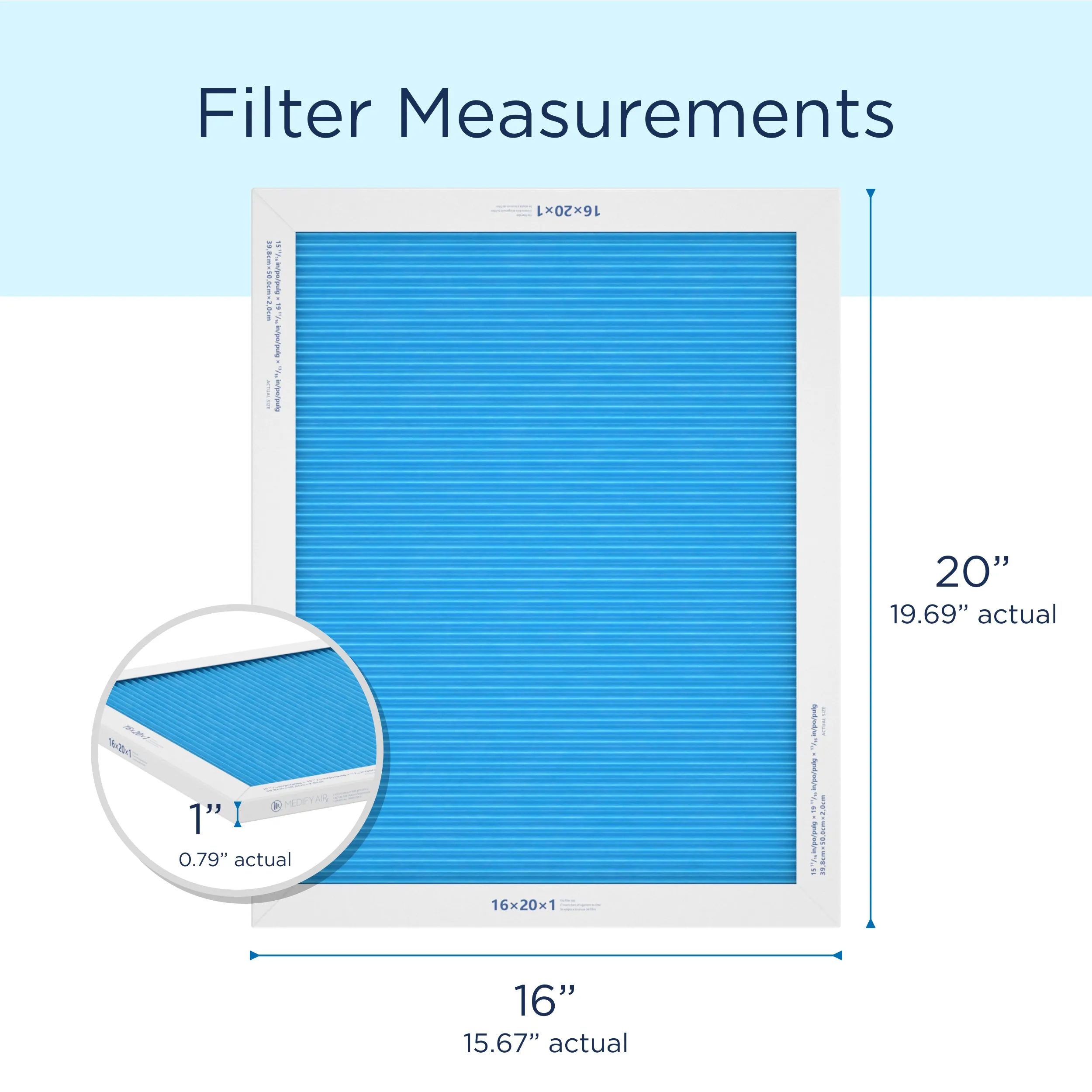 MERV 16" x 20" x 1" HVAC Filter