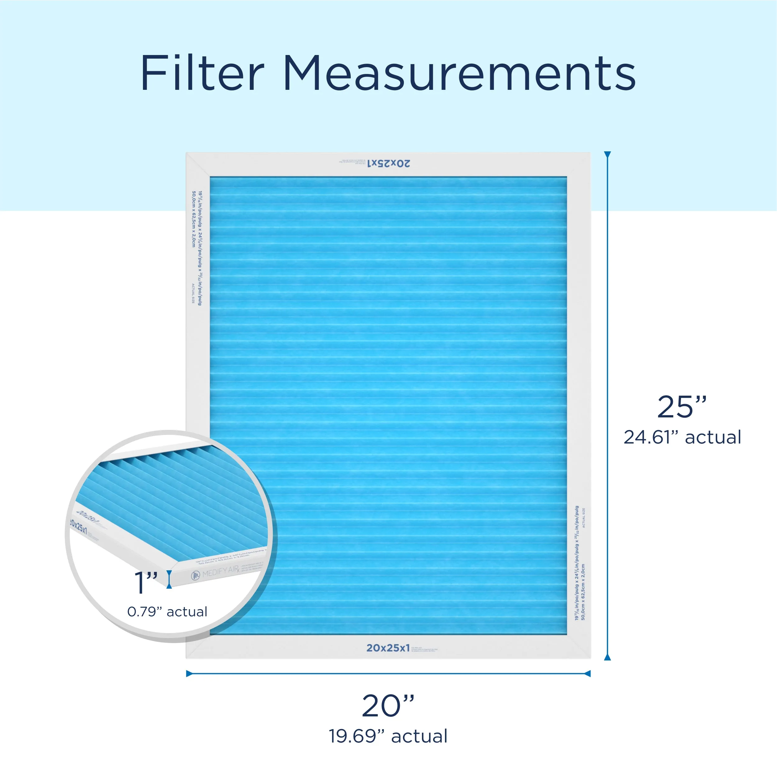 MERV 20" x 25" x 1" HVAC Filter