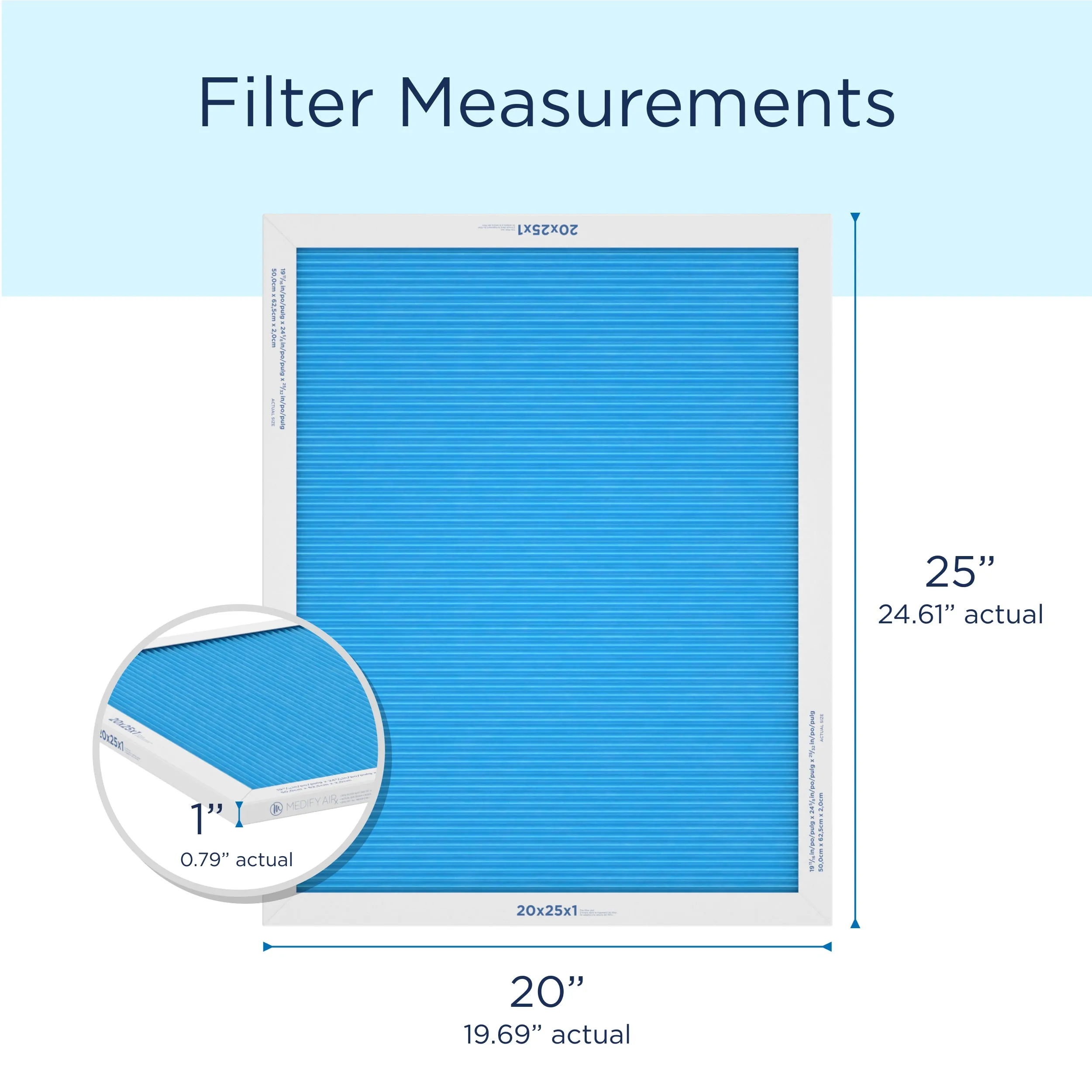 MERV 20" x 25" x 1" HVAC Filter