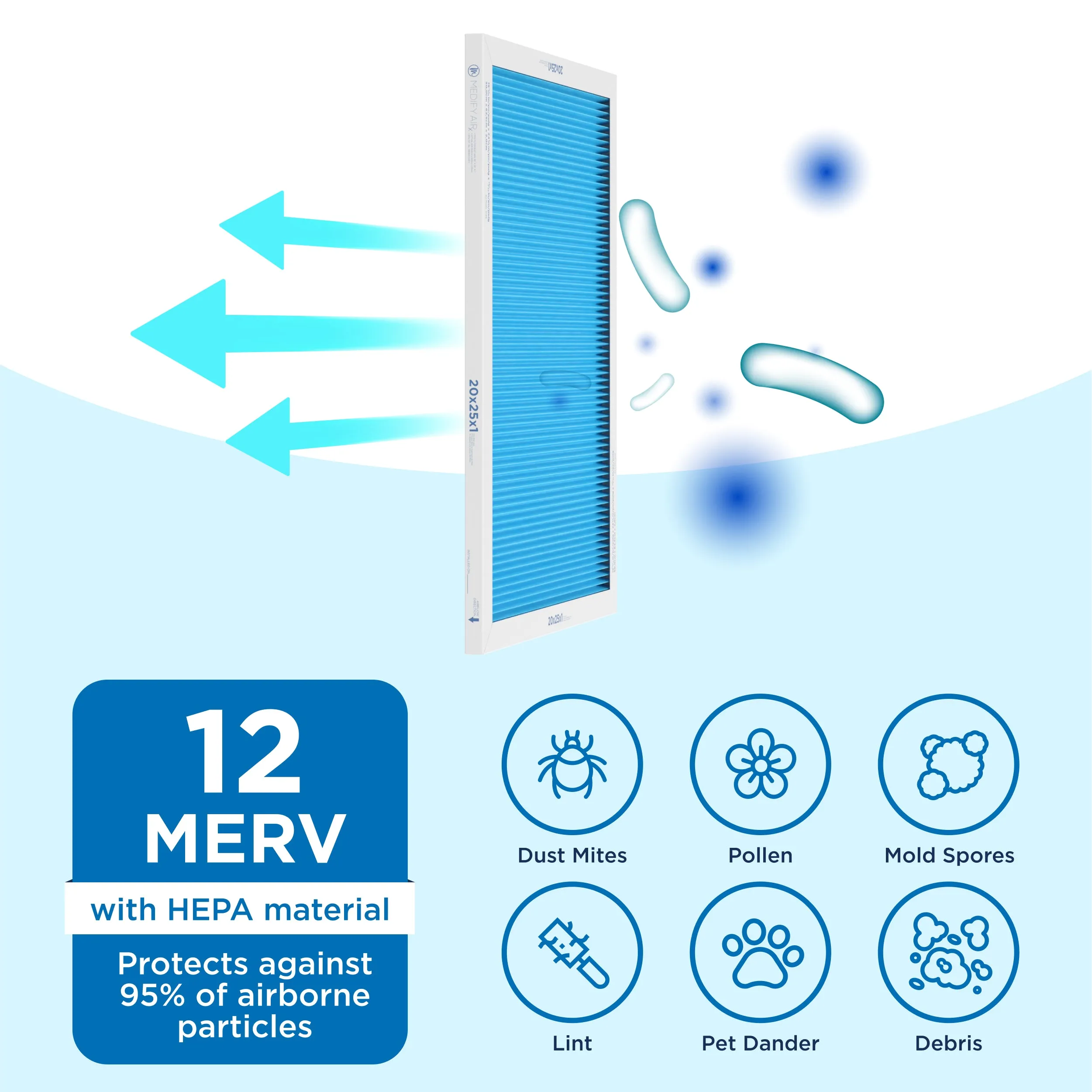 MERV 20" x 25" x 1" HVAC Filter