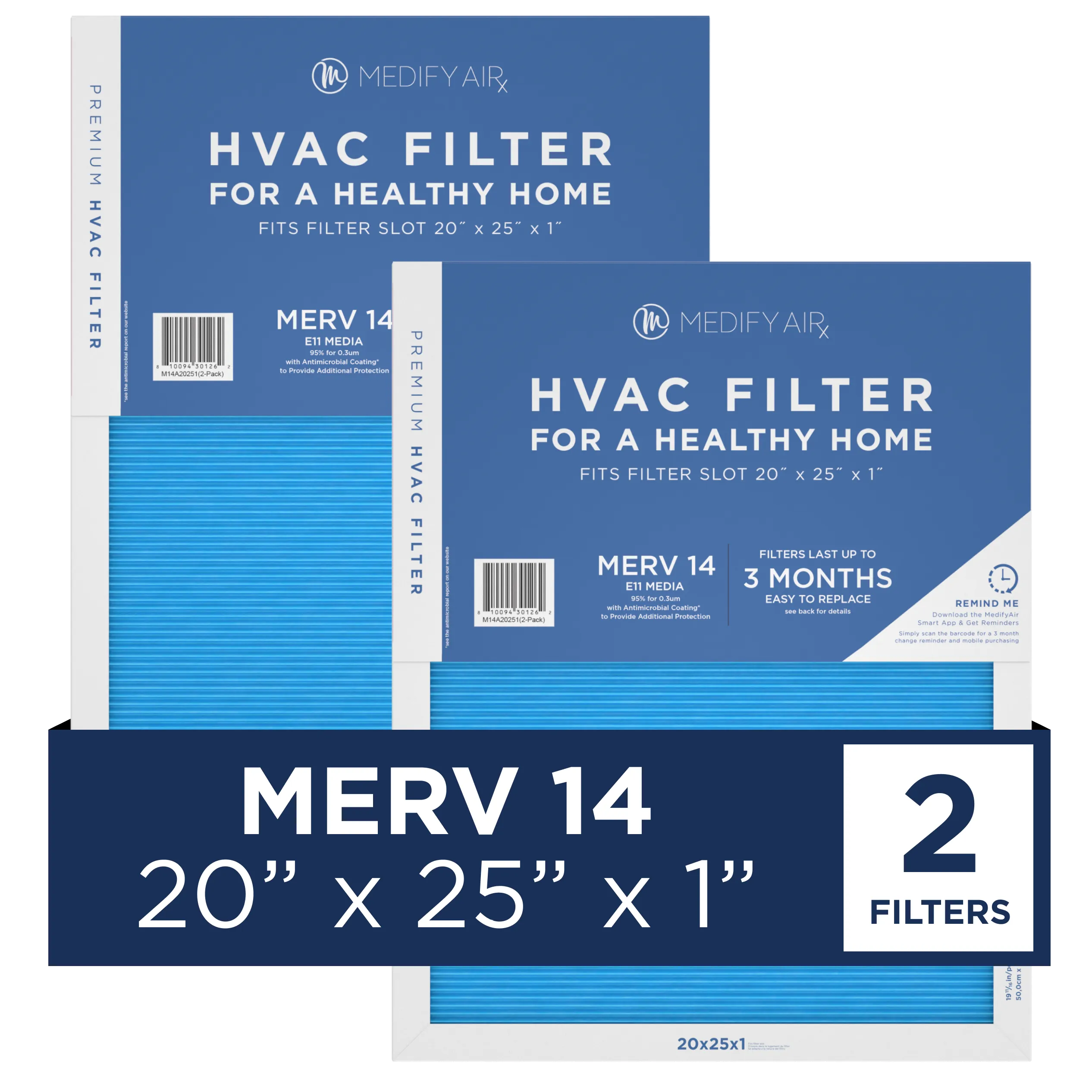 MERV 20" x 25" x 1" HVAC Filter