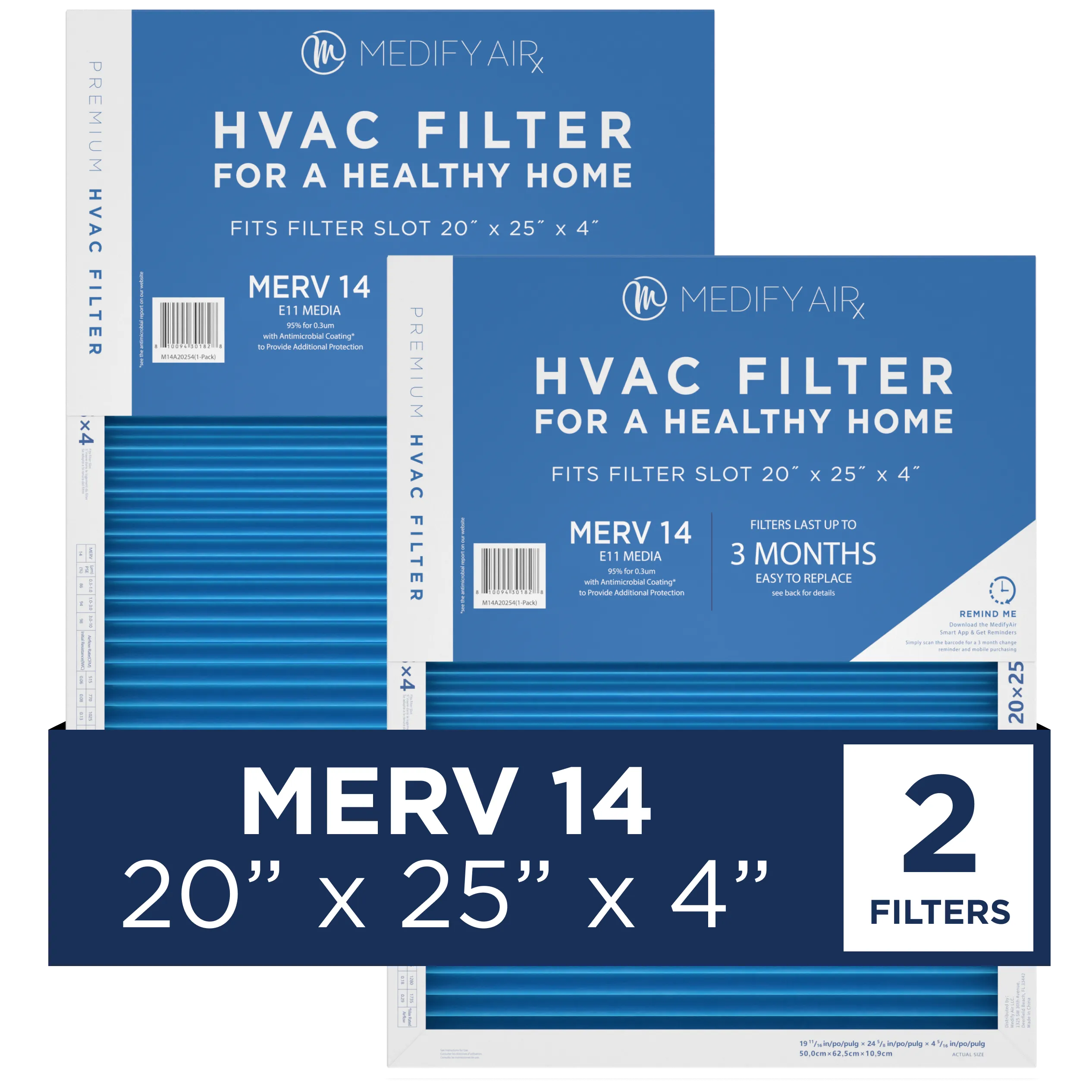 MERV 20" x 25" x 4" HVAC Filter