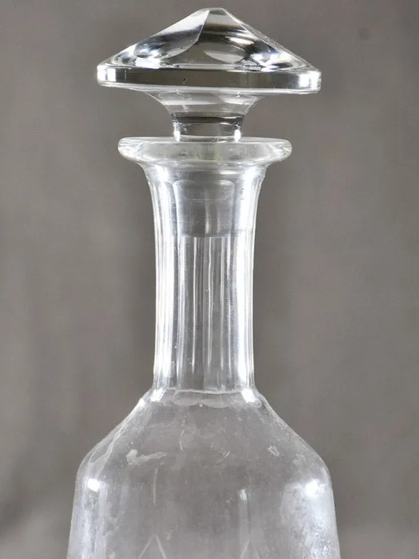 Mid-century French carafe with engraved pattern