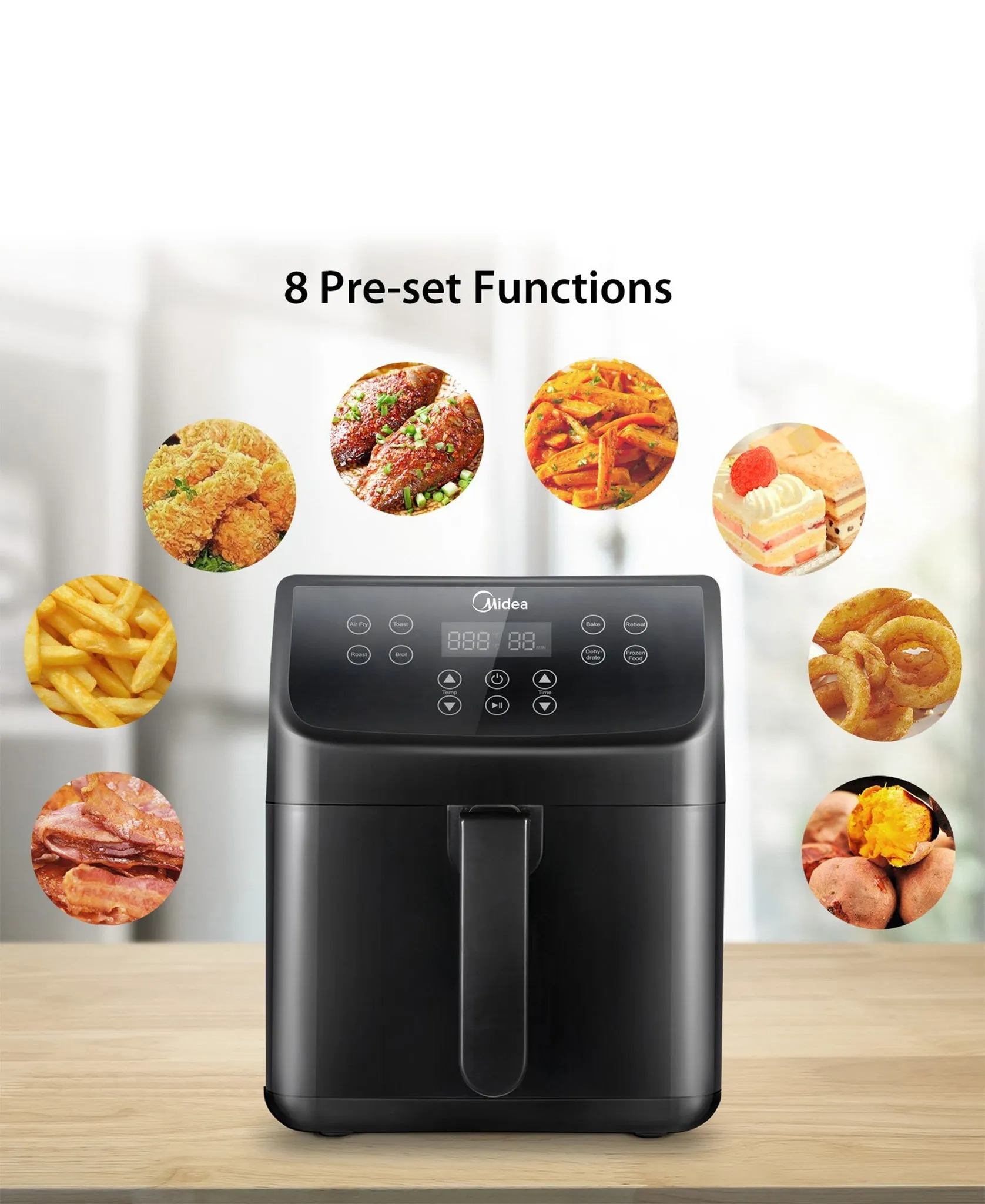 Midea 5.5L Digital Air Fryer - Black