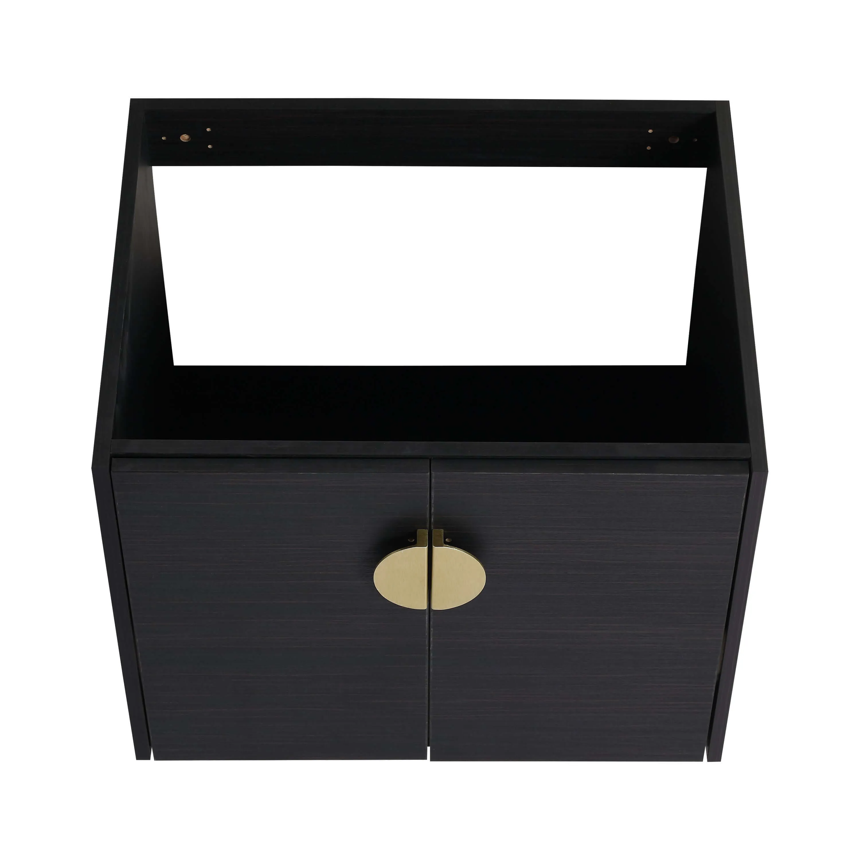 Modern 24" Bathroom Vanity with Sink – Black, Wall-Mount