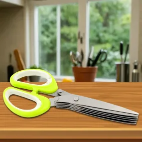 Multifunction Vegetable Stainless Steel Herbs Scissor with 5 Blades (1 Pc)