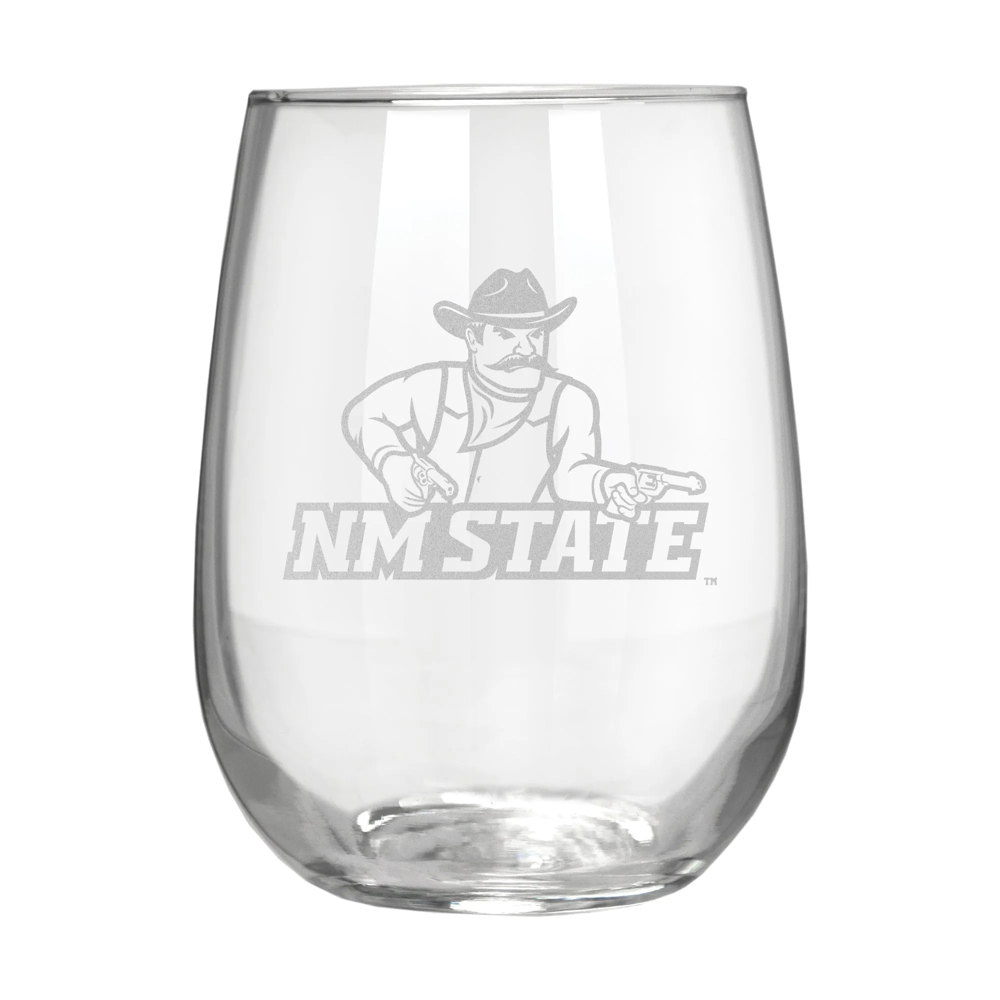 New Mexico State Aggies 17 oz. Stemless Wine Glass