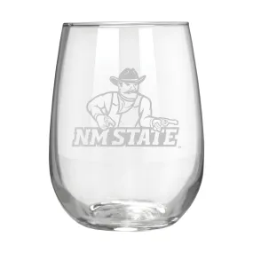 New Mexico State Aggies 17 oz. Stemless Wine Glass