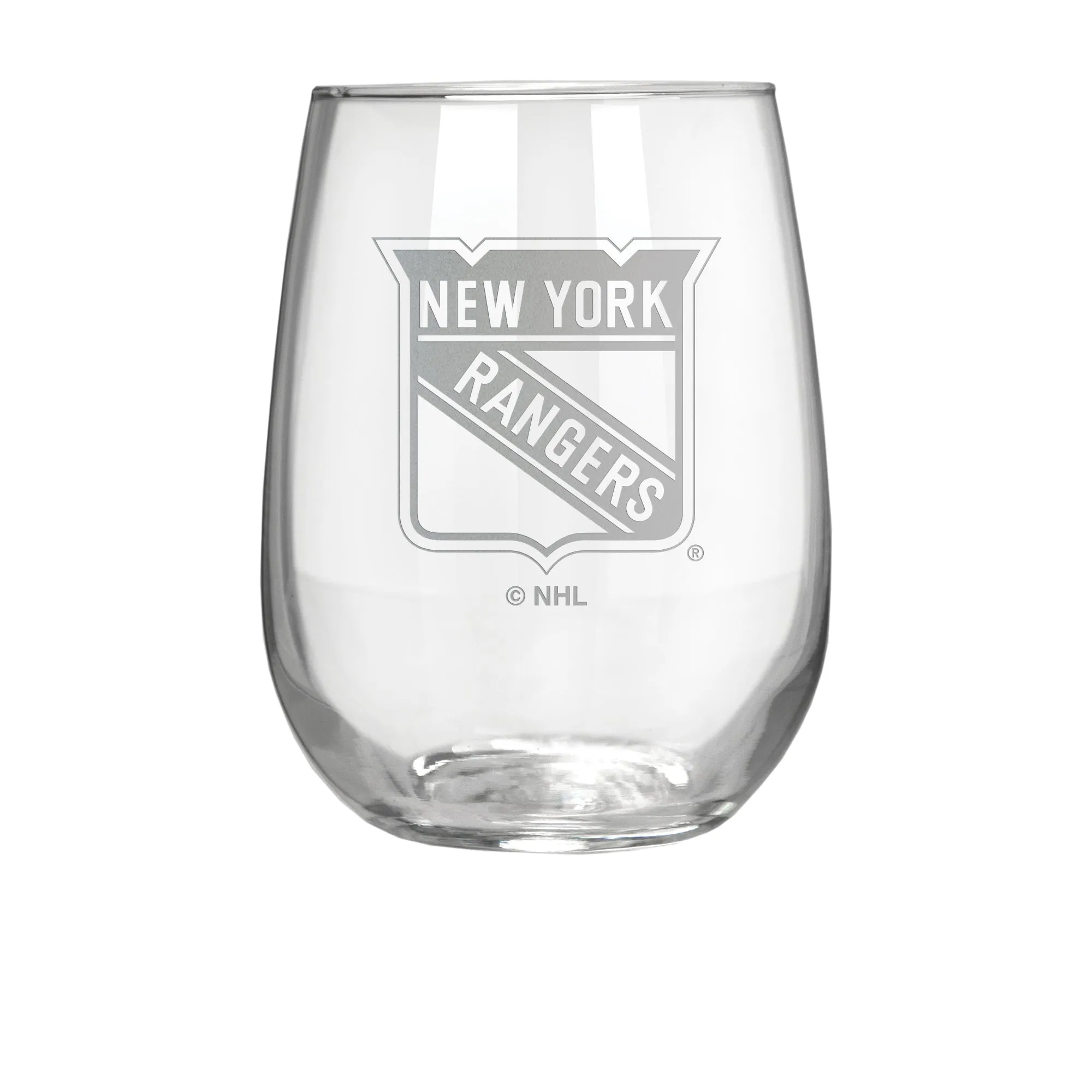 New York Rangers 17 oz. Stemless Wine Glass