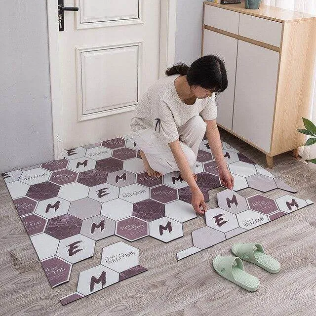 Non-Slip Dust Proof Nordic Style Hexagon Door Mat