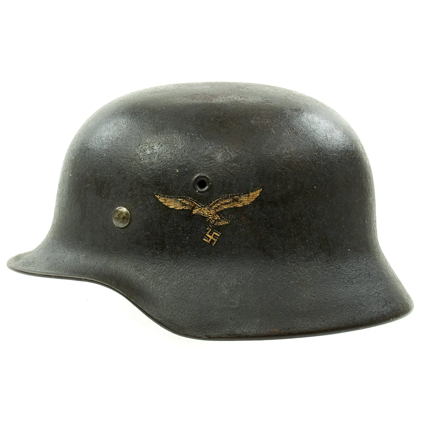 Original German WWII M40 Single Decal Luftwaffe Steel Helmet - EF64