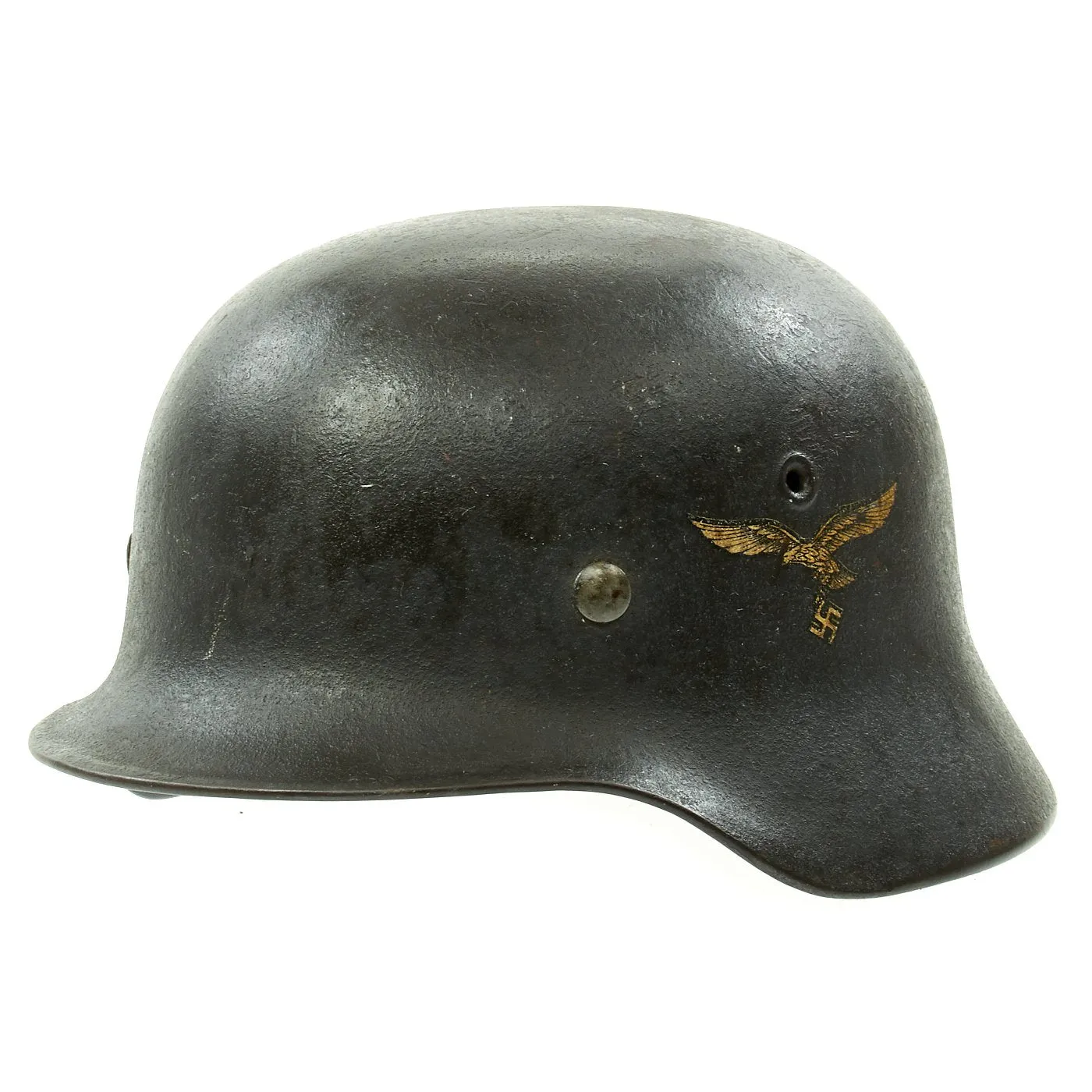 Original German WWII M40 Single Decal Luftwaffe Steel Helmet - EF64