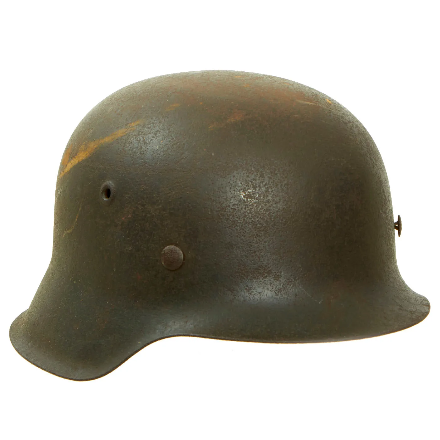 Original German WWII M42 Army Heer No Decal "Battlefield Pickup" Helmet - size 64 Shell