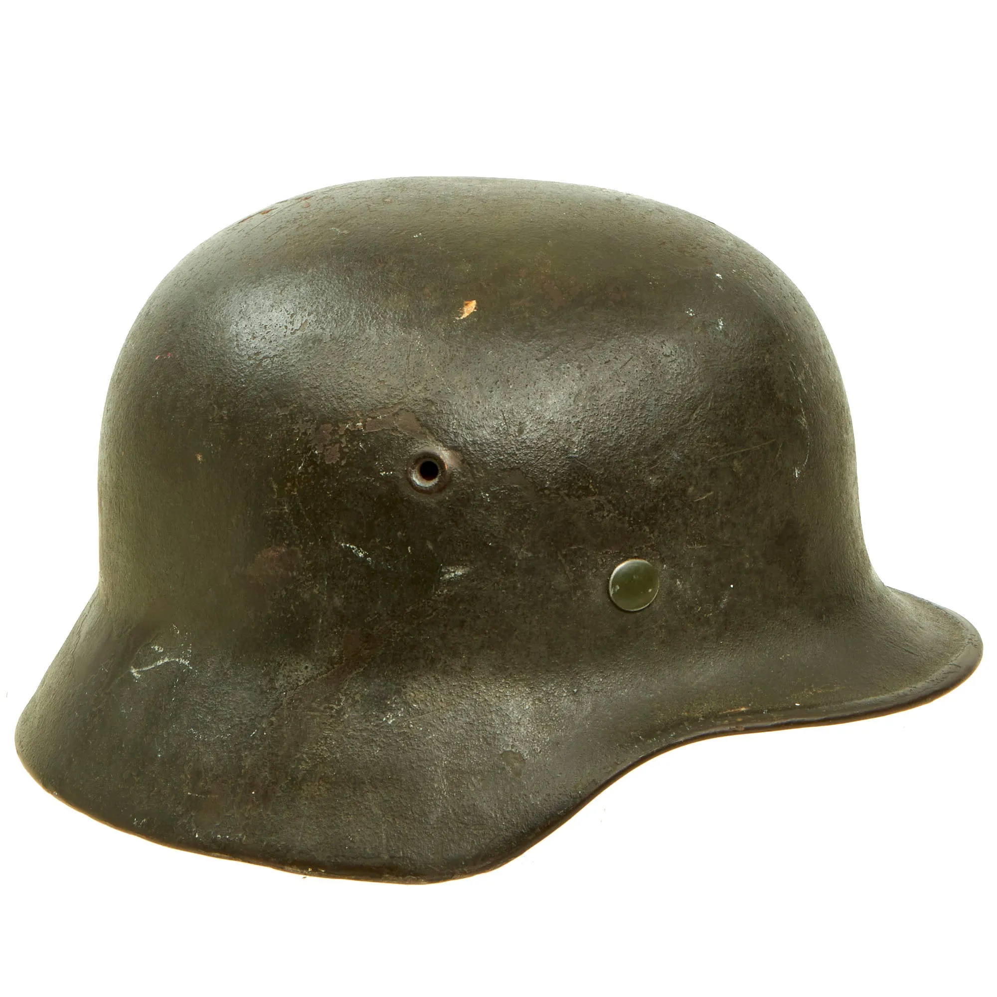 Original German WWII USGI Named Bring Back Grouping with Certificate - Single Decal Heer M40 Helmet, Overseas Cap, 2x 98K bayonets & More