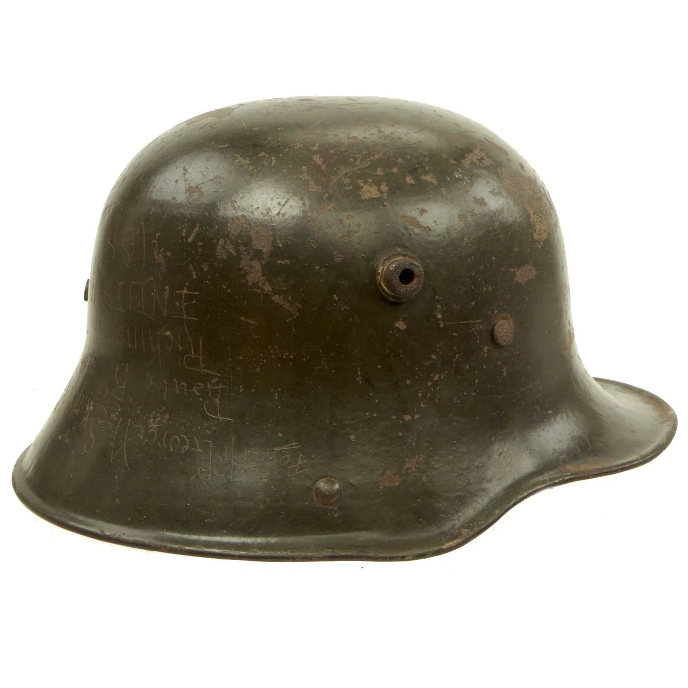 Original Imperial German WWI M1916 Stahlhelm Helmet - U.S. 47th Aero Squadron Veteran Bringback Send-Home Souvenir Helmet