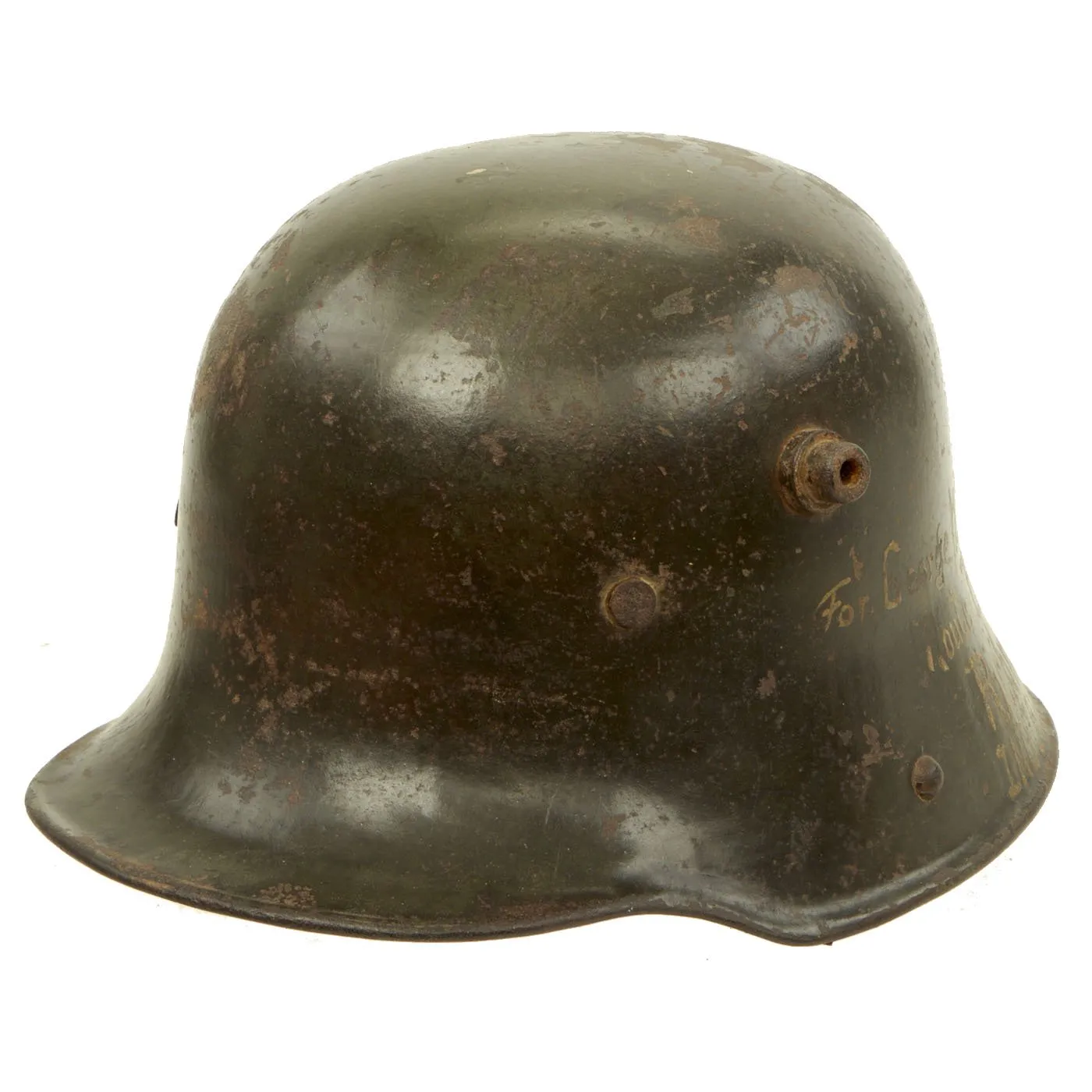 Original Imperial German WWI M1916 Stahlhelm Helmet - U.S. 47th Aero Squadron Veteran Bringback Send-Home Souvenir Helmet