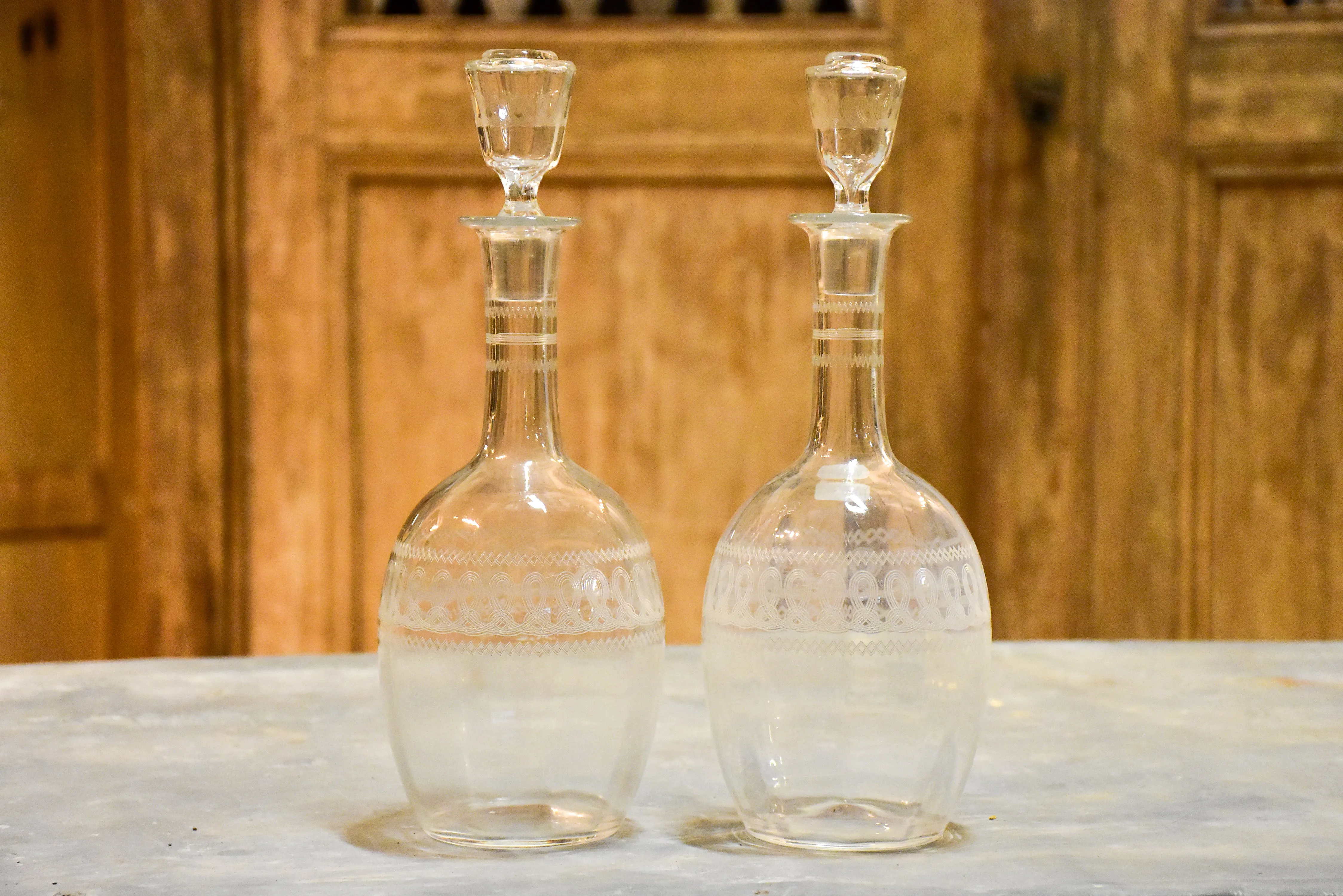 Pair of 19th century Napoleon III carafes