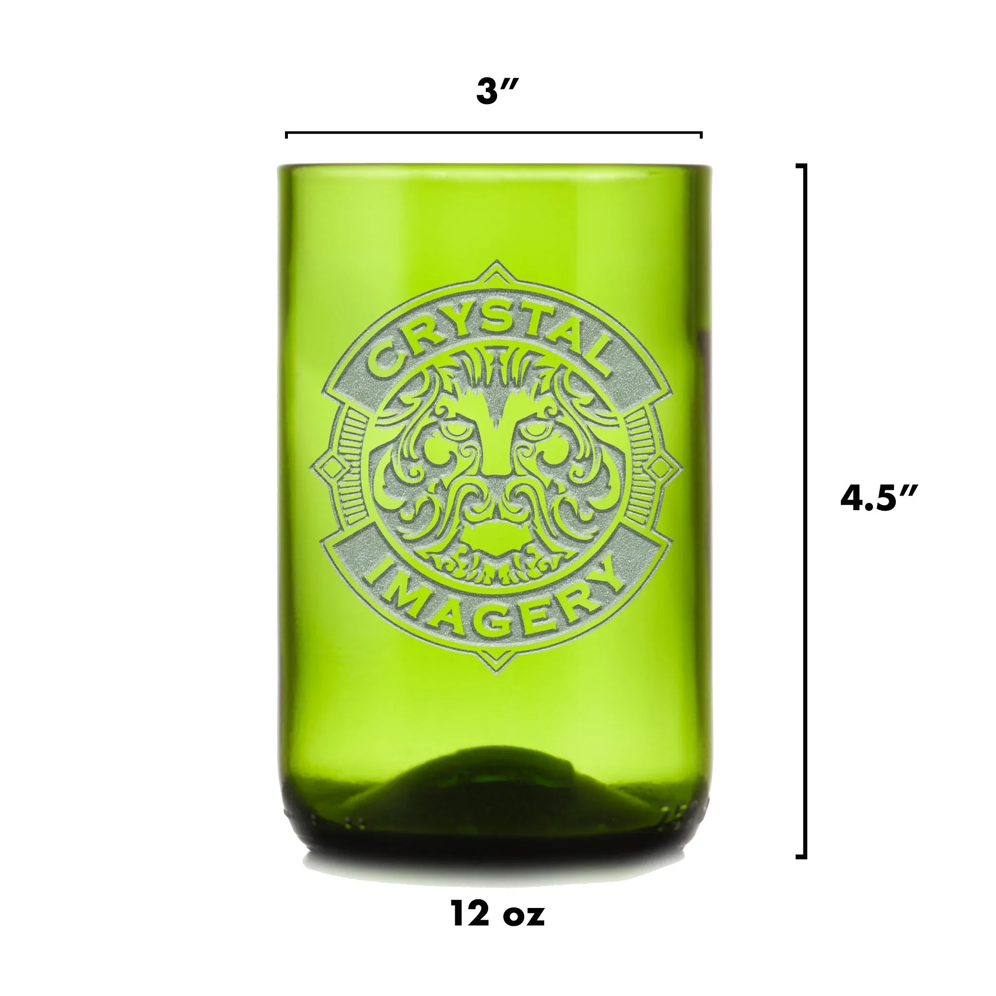 Personalized Label Green Recycle Wine Bottle Glass Tumbler