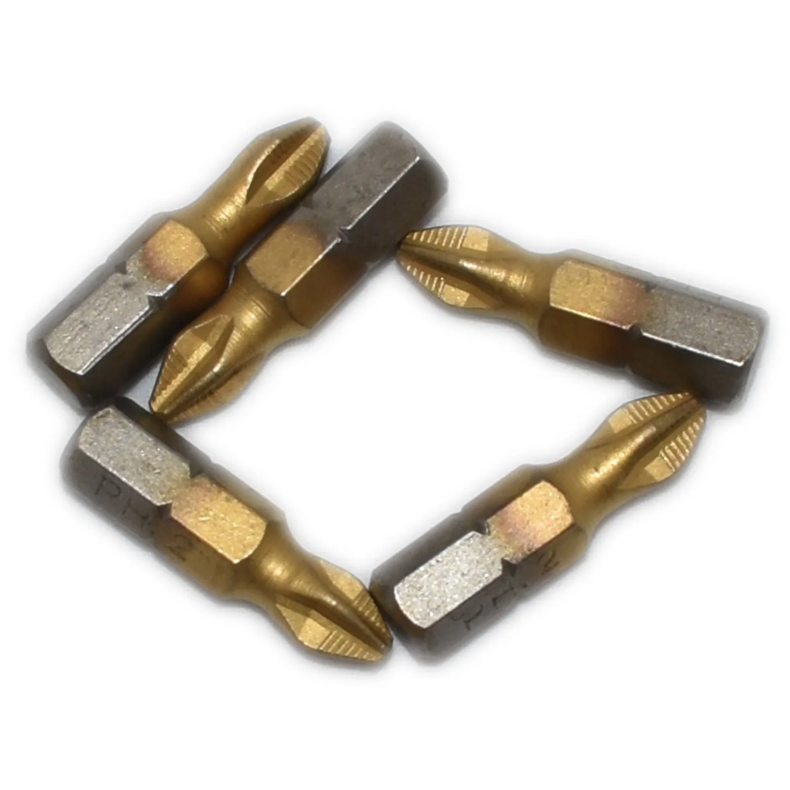 PH2 Pozi 25mm x 5 Hardened Titanium Coated Impact Bits WP Quality Pozidriv