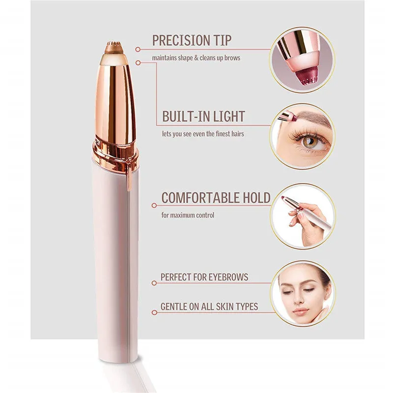 Portable Electric Painless Eyebrow Hair Trimmer Remover