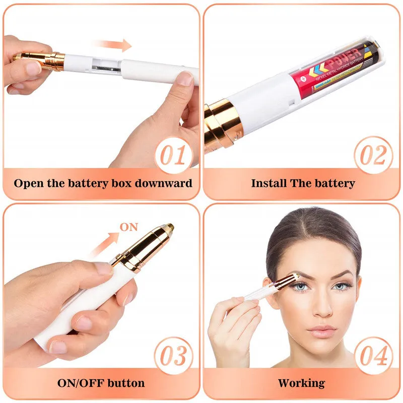 Portable Electric Painless Eyebrow Hair Trimmer Remover