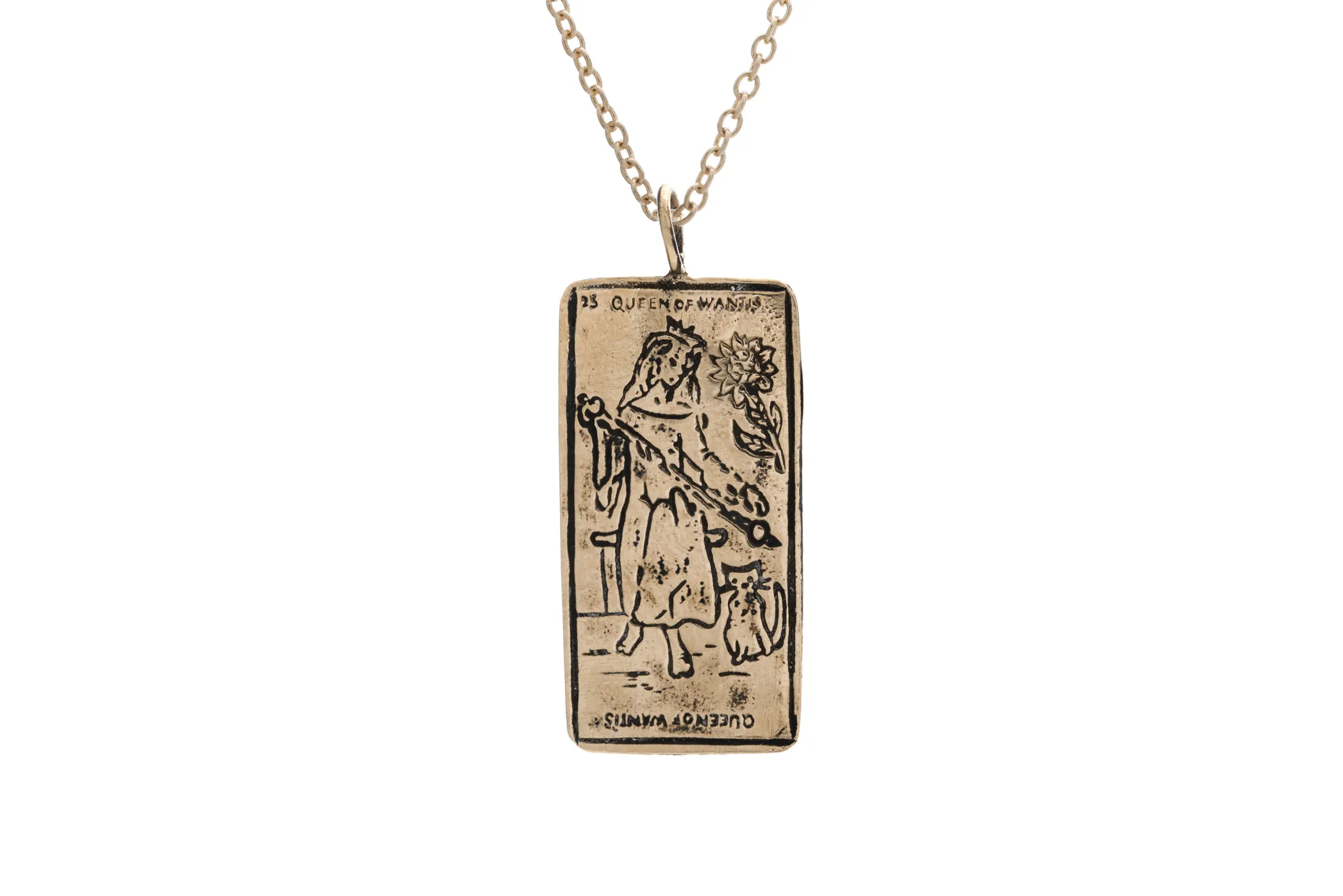 Queen of Wands Tarot Card Necklace - Ready-to-Ship