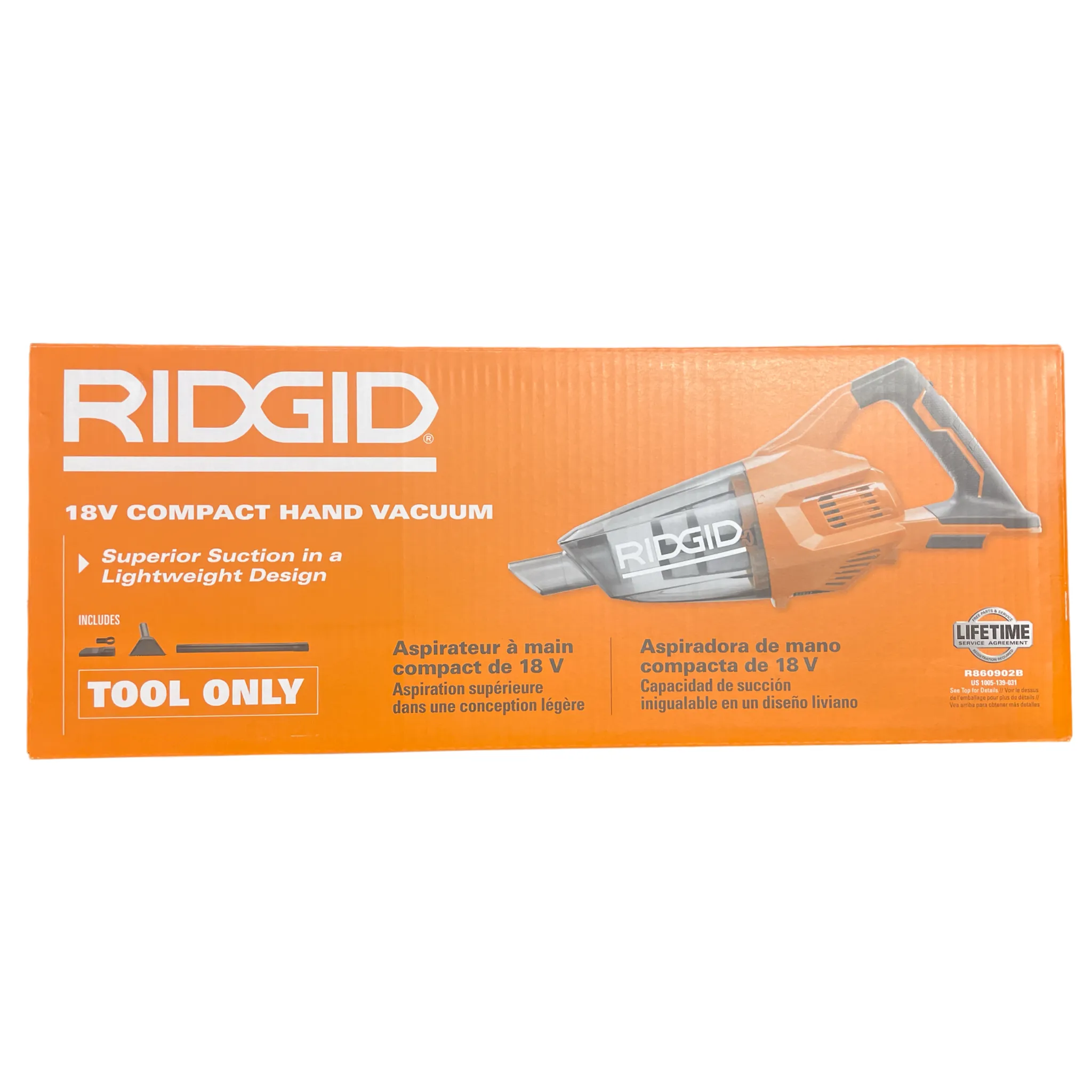 RIDGID 18-Volt Cordless Hand Vacuum with Crevice Nozzle, Utility Nozzle and Extension Tube