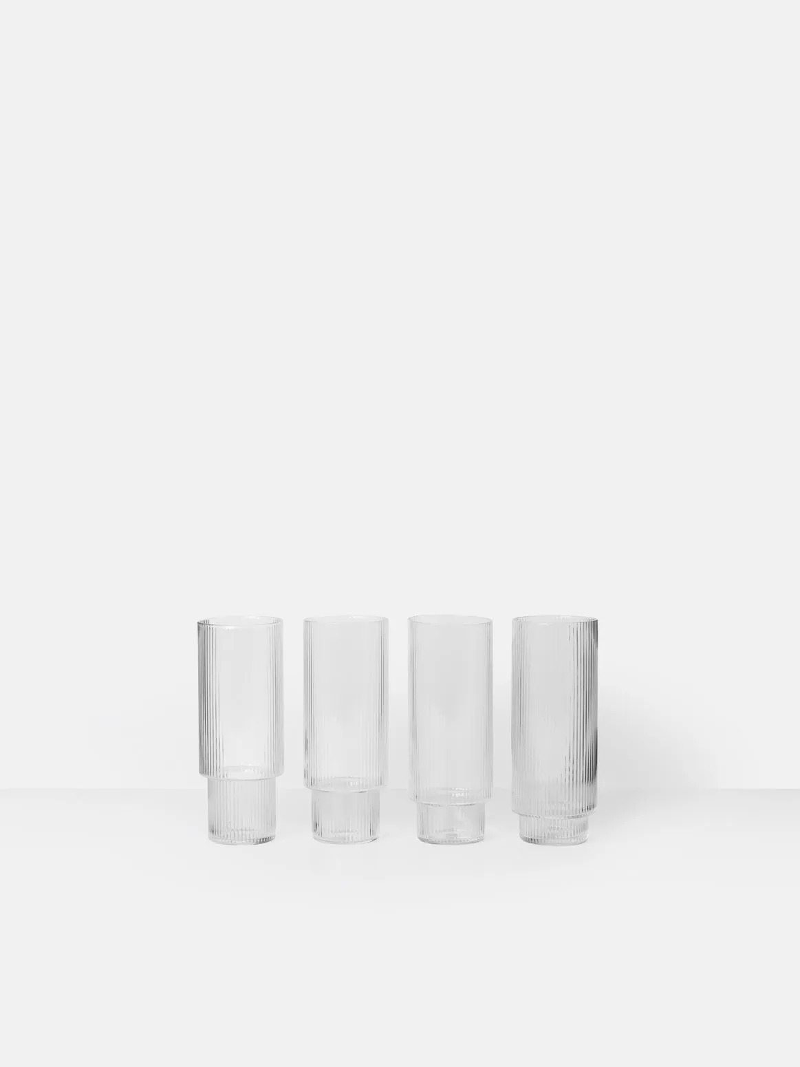 Ripple Glass Long | Set of 4 | Clear | by ferm Living