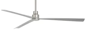 Simple 65" Ceiling Fan in Brushed Nickel (Wet)