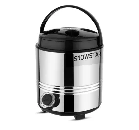 Snowstar PUF Insulated Hot and Cold Water Dispenser for Office Home Kitchen 5 Liters, Silver - Highly Durable & Sturdy Base - Easy to Carry Handle Water Jug/Mayur Jug with Cover