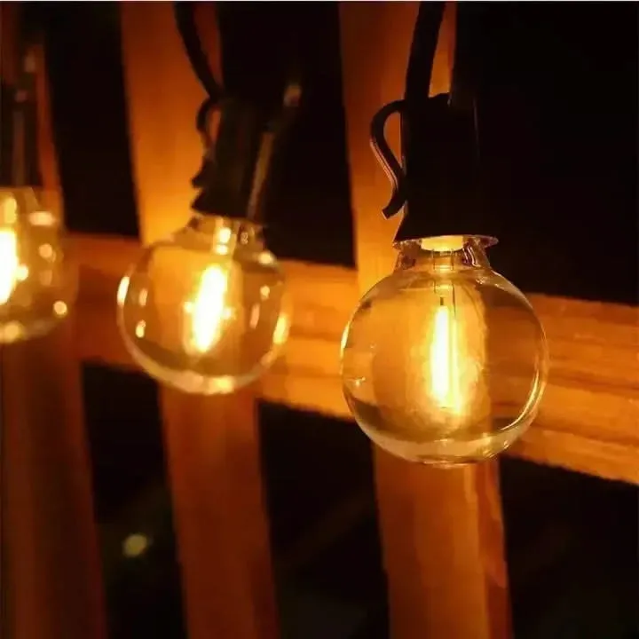 Solar Decorative Light Bulbs G40 Fancy Outdoor String LED Lights For Home, Garden, Balcony