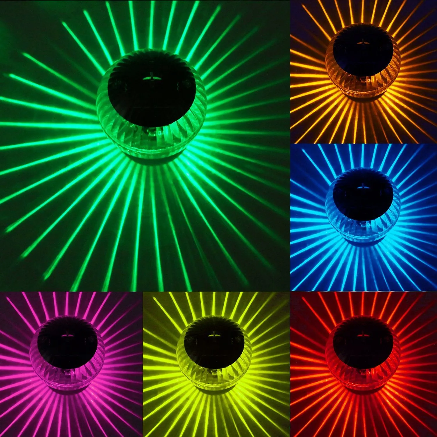 Solar LED Floating Lights IP65 Waterproof Garden Pool 7 Color Changed Hanging Ball Lights