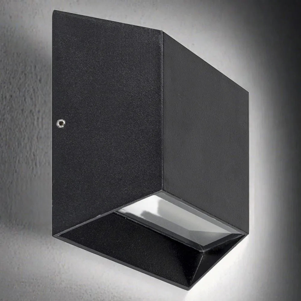 Solar Square Down Outdoor LED Wall Light in Black or Silver