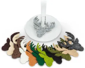 Stag Felt Winecharm - Set of 12