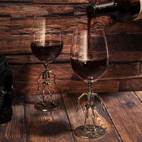 Stemmed Skeleton Wine Glass Set of 2