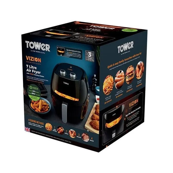 Tower Vortx Vizion 1800W 7L Air Fryer - Black | T17071