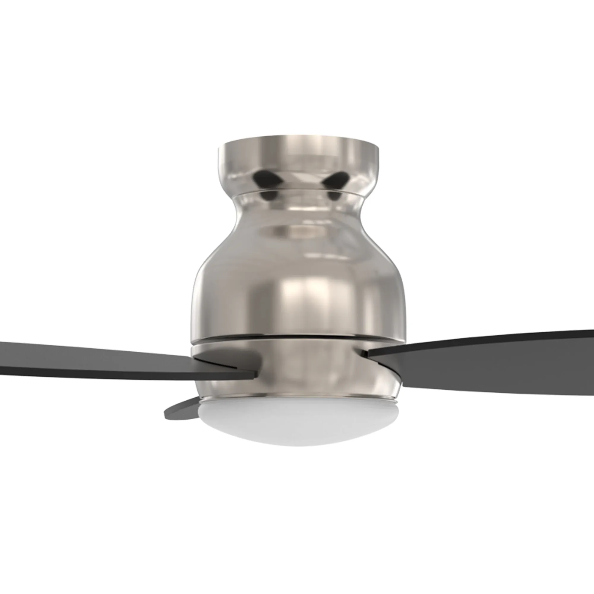 TRENTO 52 inch 3-Blade Flush Mount Smart Ceiling Fan with LED Light Kit & Remote- Silver/Black