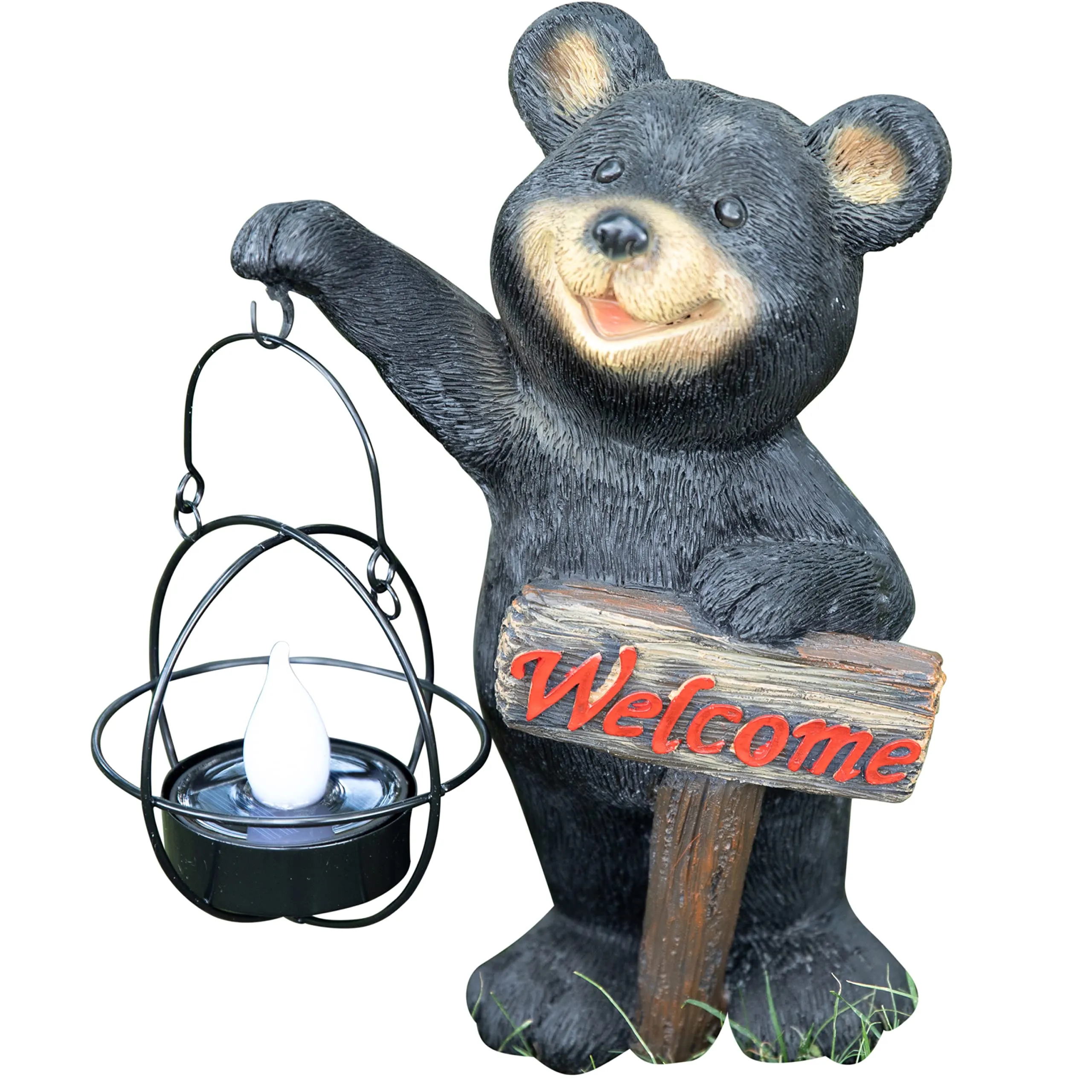 VP Home Welcome Bear Solar Powered LED Outdoor Decor Garden