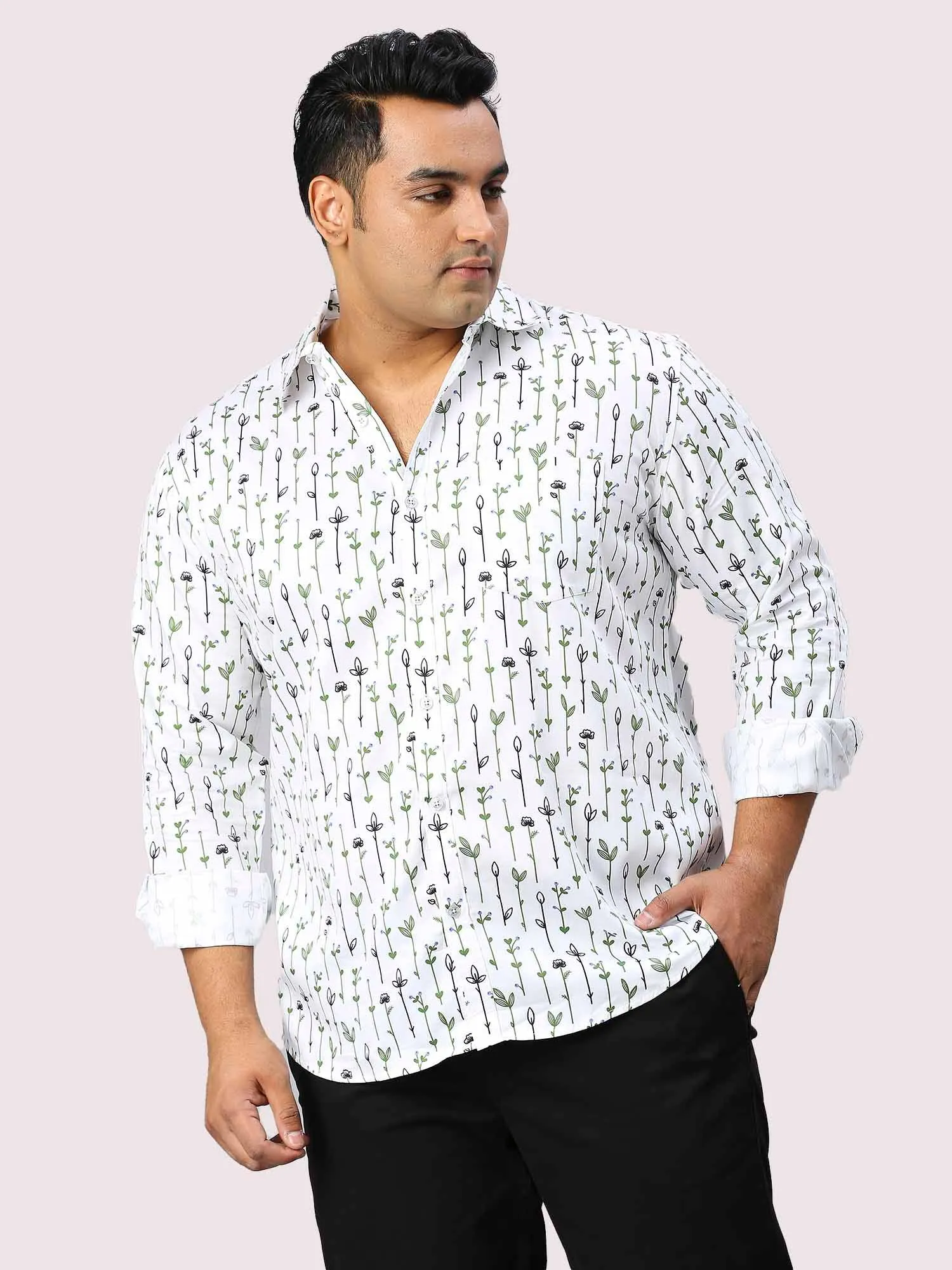 Wands Digital Printed Full Sleeve Shirt Men's Plus Size