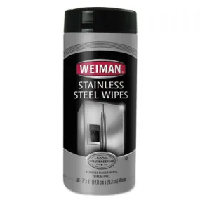 Weiman Stainless Steel Wipes (30 Wipes per Canister) - Case of 4