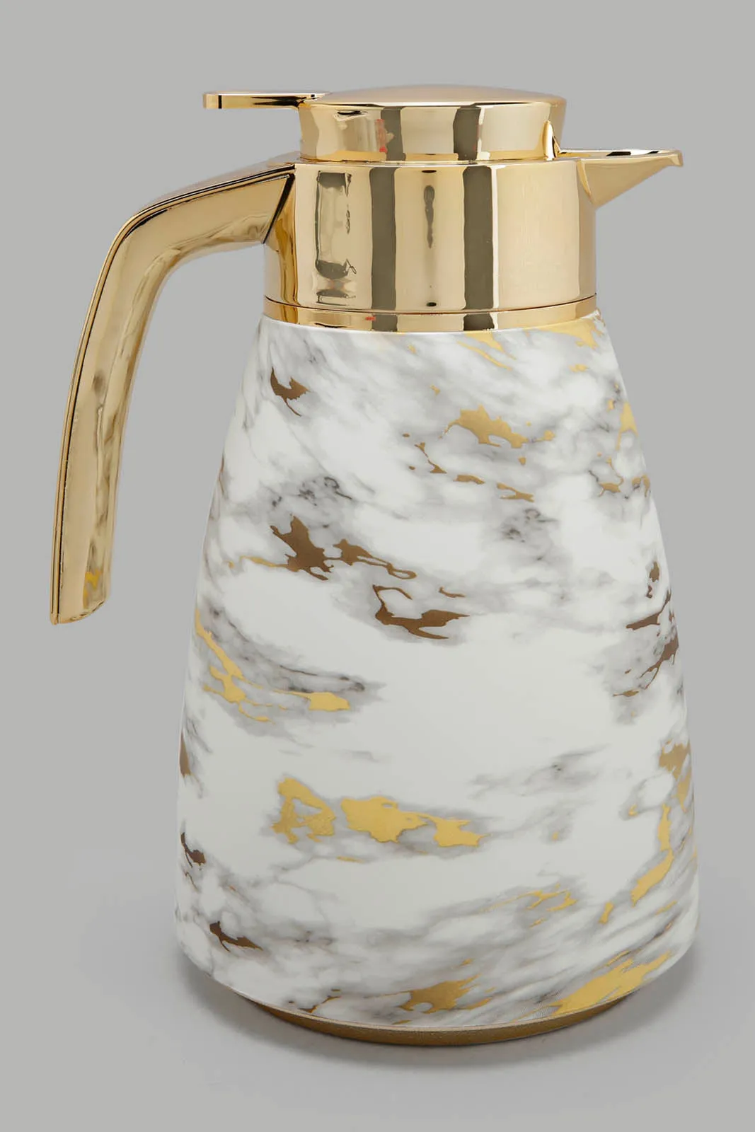 White And Gold Marble Vacuum Flask