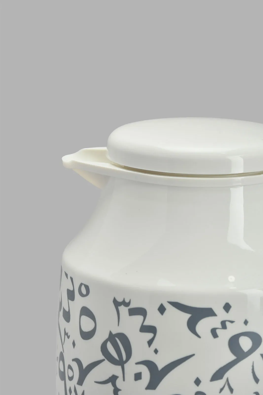 White Arabic Numbers Vacuum Flask