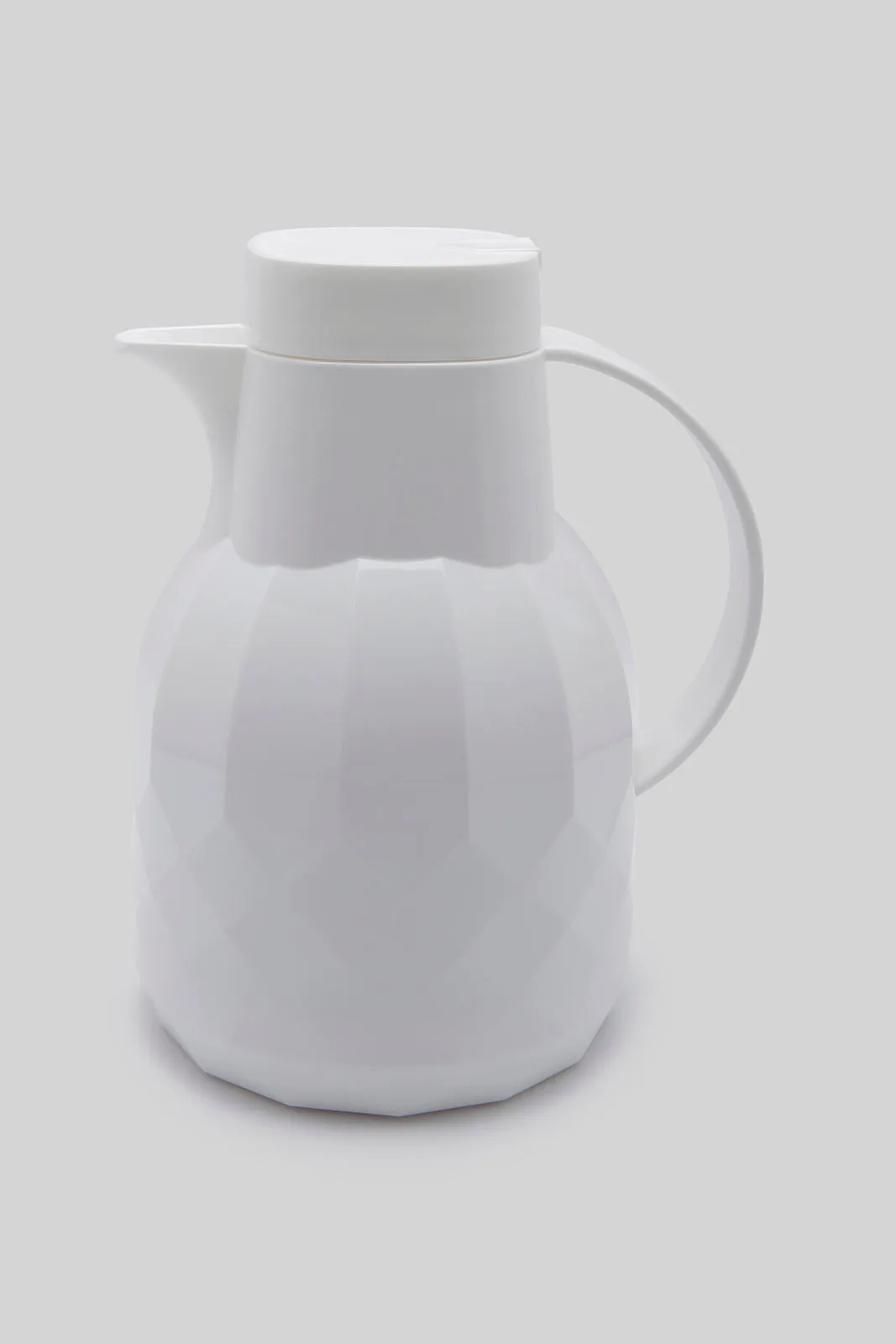 White Embossed Vacuum Flask