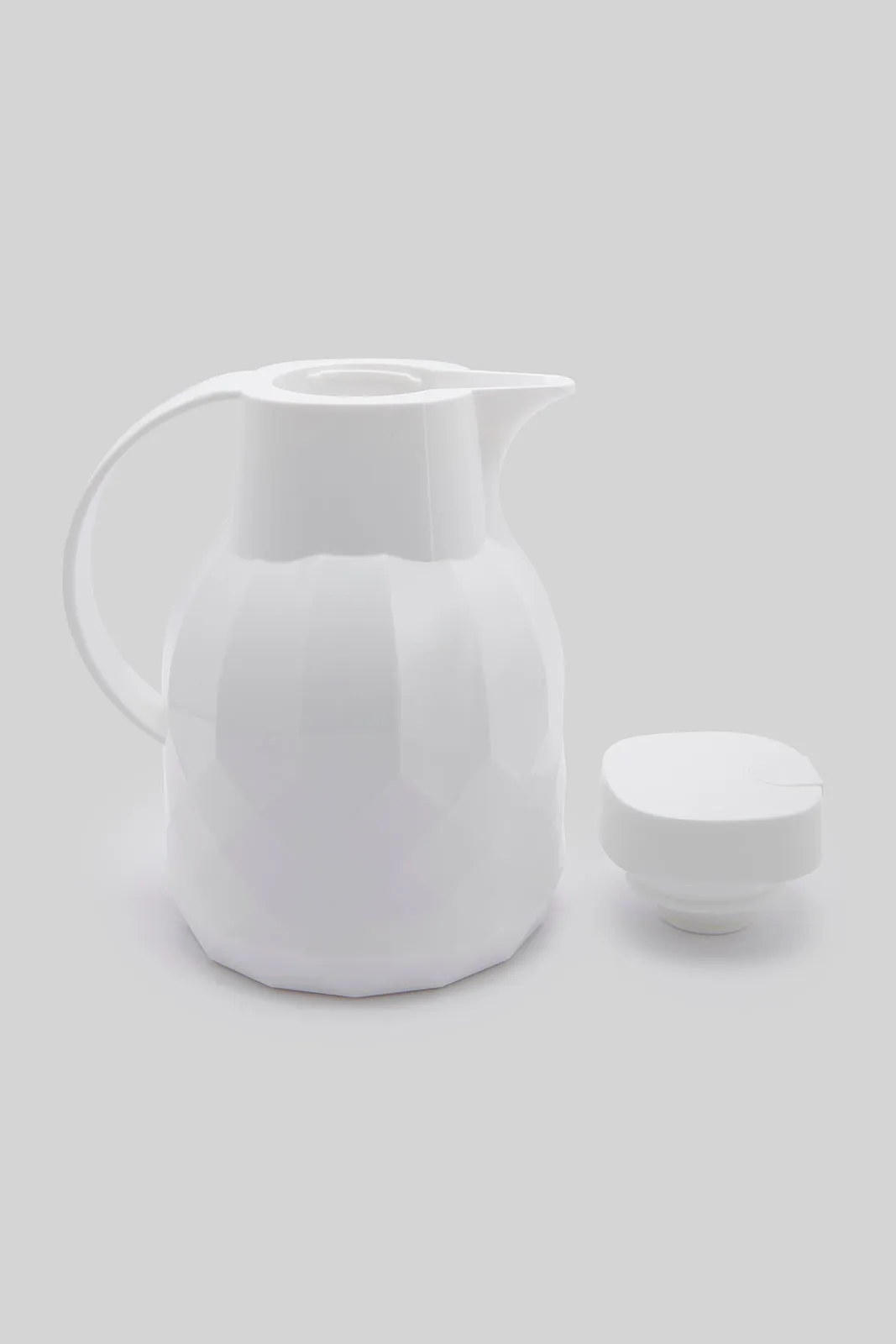 White Embossed Vacuum Flask