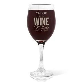 Wine O'Clock Design Wine Glass