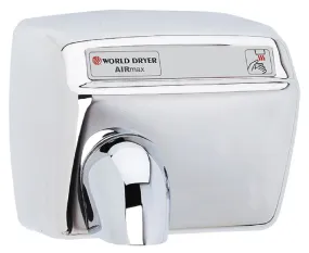 WORLD DRYER® DXM54-972 AirMax™ Series Hand Dryer - Polished Stainless Steel High Speed Automatic Surface-Mounted (208V-240V)