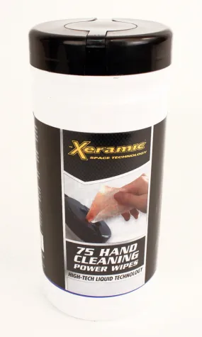 Xeramic Hand Cleaning Power Wipes, 75 Wipes